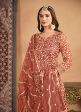 Wonderful Looking Salwar Suit in Rust